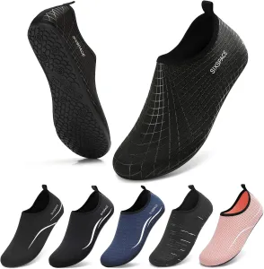 Водные тапочки Sixspace для женщин и мужчин, аква-носки для плавания, душа, пляжа, босиком, бассейна, быстросохнущие, нескользящие, для озера и серфинга, черный