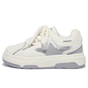 Кроссовки SNXR Skateboarding Shoes Women's Low-top White/Silver, белый/серебряный