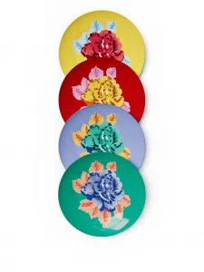 Набор Indian Tiger из четырех десертных тарелок Lisa Corti, зеленый