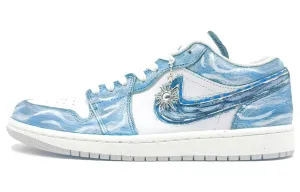 Jordan Кроссовки Air 1 для скейтбординга, устойчивые к истиранию, низкие, унисекс, синие, белые