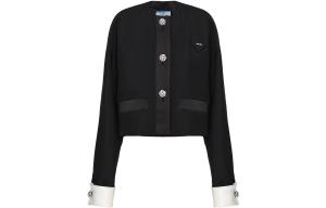 Укороченное женское пальто Holiday черного цвета Prada