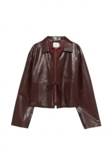 Кожаная куртка с завязывающимися застежками Alysi, фиолетовый