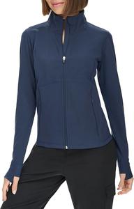 Женская компрессионная куртка Tommy Hilfiger с высоким воротом и застежкой-молнией, Navy