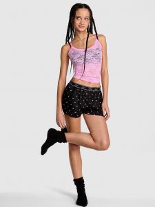 Шелковые свободные пижамные шорты для сна Pink, lyocell print