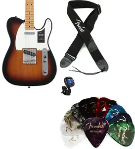 Электрогитара Fender Vintera II '50s Nocaster - двухцветный солнечный взрыв. Пакет с ремнем Fender с логотипом из полиэстера 2" - черный с белым логотипом... (4 предмета)