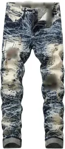 Джинсы Denim Ripped Straight с молнией Plus Size SIDUFHAOPKLL