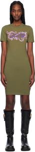 Мини-платье цвета хаки Vestiti Versace Jeans Couture