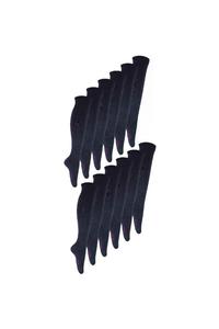 12 пар мягких бамбуковых разноцветных школьных носков до колена Sock Snob, серый