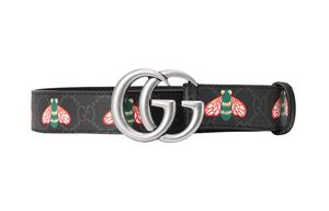 Кожаный ремень из холста мужской шириной 3 см GUCCI