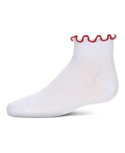 Цветные носки-перчатки с оборками для девочек MeMoi, White-red