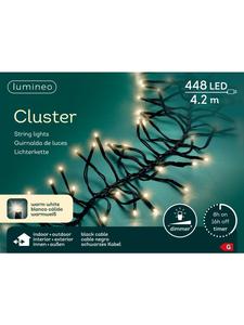 Lumineo Гирлянда CLUSTER 448 LED, 4,2 м, черный кабель, теплый белый свет