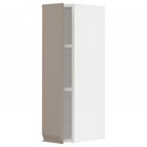 Настенный шкаф с полкой, белый/матовый темно-бежевый Upplöv, 20x80 см IKEA Metod