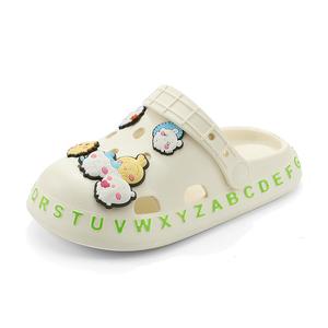 Детские сабо Rebound, устойчивые к истиранию, дышащие, нескользящие, с защитой от ударов NEZHACHAOHAI, белый/зеленый