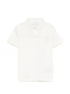 Поло с логотипом и короткими рукавами Roberto Cavalli Junior, белый