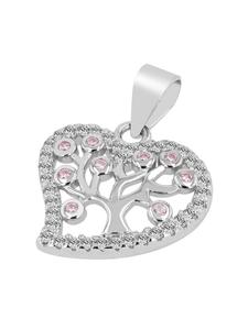 Adeliás Женский кулон - кулон в форме сердца из серебра 925 пробы с кубическим цирконием в серебряной оправе
