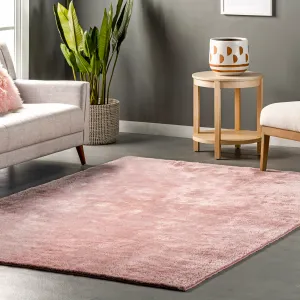 Ковер Loni Solid Shag Area Rug nuLOOM, 122x183 см, розовый