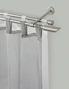 Карниз GARESA "ZYLI", 2 направляющие, желаемая длина, комплект для штор, выдвижной, скошенная кнопка, без колец 320 см, Ø16мм, цвет mattchromfarben