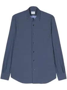 Рубашка с геометричным принтом Mazzarelli, синий