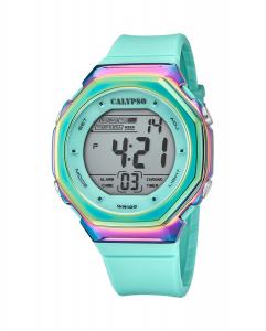 K5842/1 Часы Color Splash Green с резиновым покрытием Calypso, зеленый