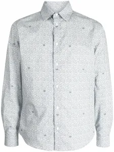 Рубашка с графичным принтом Maison Kitsuné, синий