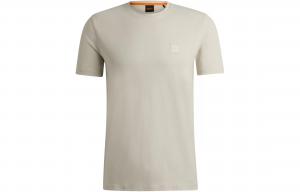 Футболка с логотипом Boss на накладке HUGO BOSS, бежевая