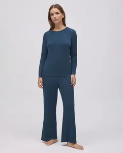 Женская длинная пижама из очень мягкого модала с широкими штанинами Ysabel Mora, индиго