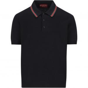 Футболка-поло Web Detailed GUCCI, синий