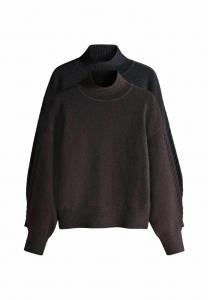 Джемпер THE SET 2 PACK HIGH NECK CABLE, Chocolate Brown/Navy Blue/Blue