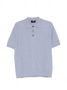 Поло с логотипом Fendi, синий