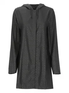Плащ с капюшоном и логотипом Rains, черный