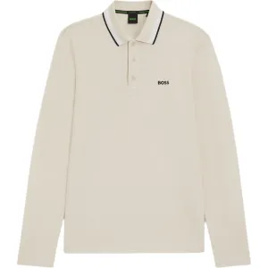 HUGO BOSS Футболка-поло мужская beige с воротником-поло умеренного прямого кроя