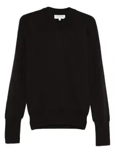 Свитер с V-образным вырезом из мериносовой шерсти Studio Nicholson, коричневый