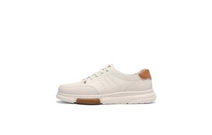 BELLE Slip Resistant Abrasion Resistant Low top Skateboard Shoes Men's White/Brown