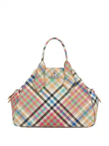 Сумка-тоут среднего размера Yasmine в клетку Vivienne Westwood, бежевый