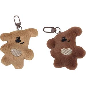 Милый медвежонок с кривой головой кукла брелок плюшевый кулон высота 7см ROUERXIONG, темно-коричневый