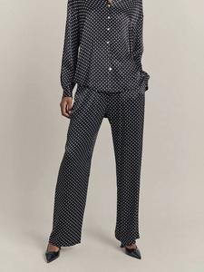 Атласные брюки палаццо в горошек от имоджен Ghost, черный/белый