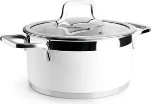 Кастрюля Lacor из нержавеющей стали с крышкой - белая LACOR