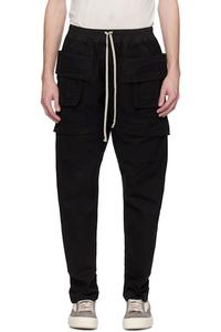 Черные брюки-карго Hollywood Creatch с завязками на кулиске Rick Owens DRKSHDW