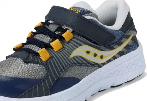 Кроссовки Saucony Unisex-Child Velocer a/C (маленький/большой ребенок), темно-синий/серый/желтый