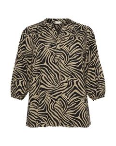 Блузка с коротким рукавом KAFFE CURVE Blouse Mille, темно-бежевый