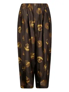 Поэтичные брюки с принтом Uma Wang, коричневый