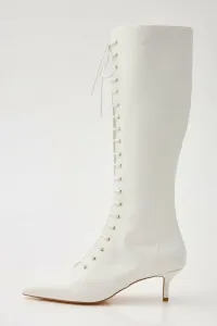 Длинные сапоги на шнуровке спереди Rienda, цвет Ivoy3