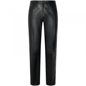 Кожаные брюки прямого кроя Calvin Klein, черный