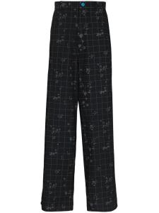 Undercover клетчатые брюки свободного кроя, черный