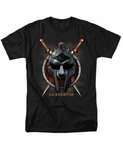 Футболка с изображением шлема Максимуса больших размеров Gladiator, Black