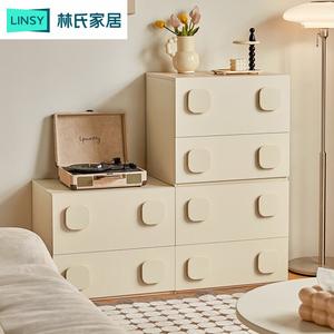 Lin'S Home Furnishing Комод для спальни и гостиной, свободная комбинация, 3 ящика, цвет Cream Color