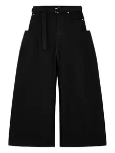 Джинсовая юбка с поясом Sacai, черный