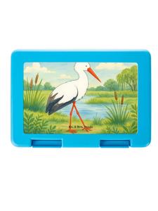 Mr. & Mrs. Panda Дизайн коробки для закусок с изображением аиста, без надписи, белого цвета