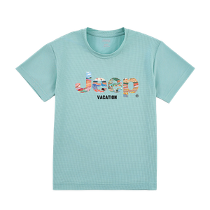 Футболка для детей с круглым вырезом Moderate Jeep, ice crystal зеленый