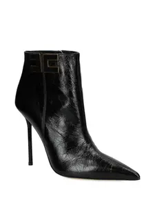 Ботильоны на каблуке с логотипом Elisabetta Franchi, черный
